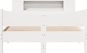 vidaXL Σκελετός Κρεβ. Χωρίς Στρώμα Λευκό 135x190 εκ Μασίφ Πεύκο