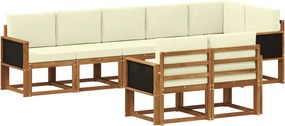 vidaXL Σειρά Καναπέ Εξωτερικού 8 pcs Φυσικό και Κρέμα Πολυεστέρας