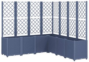 vidaXL Ζαρντινιέρα Κήπου με Καφασωτό Μπλε Γκρι 160x160x140 εκ. από PP