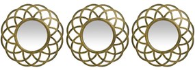 Καθρέπτης Τοίχου ArteLibre Χρυσό Πλαστικό Φ25.4x3.2cm Σετ 3Τμχ-14740077