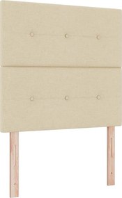 vidaXL Κρεβάτι με ελατήρια με στρώμα Κρεμ 190 x 90 cm ύφασμα