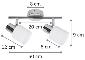 InLight Επιτοίχιο σποτ από μέταλλο σε οξυντέ απόχρωση 2XE14 D:30cm (9065-2Φ-Οξυντέ)