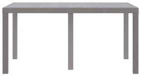 vidaXL Τραπέζι Κήπου Ανοιχτό γκρι 150 x 100 x 73 εκ. συνθετικό ρατάν