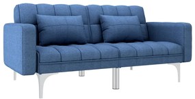 vidaXL Καναπές - Κρεβάτι Μπλε Υφασμάτινος