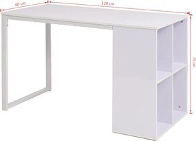 vidaXL Γραφείο Λευκό 120 x 60 x 75 εκ.