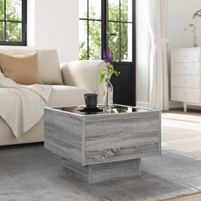vidaXL Τραπέζι Βοηθητικό με LED Δρυς 40x40x30 εκ. Επεξεργασμένο Ξύλο