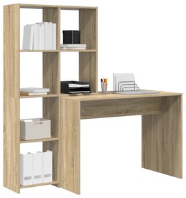 vidaXL Γραφείο Sonoma Δρυς 138.5 x 55 x 143 εκ Επεξεργασμένο ξύλο