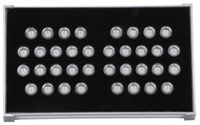 GloboStar FLOOD-TENA 90222 Προβολέας Wall Washer για Φωτισμό Κτιρίων LED 72W 6120lm 10° DC 24V Αδιάβροχο IP65 L29.8 x W15.5 x H18cm RGBW DMX512 - Ασημί - 3 Years Warranty