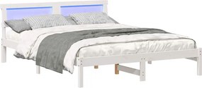 vidaXL Σκελετός Κρεβατιού Λευκό 150 x 200 cm Στερεά ξυλεία πεύκου