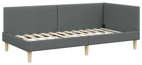 vidaXL Κρεβάτι Γωνίας Σκούρο γκρι 100 x 200 cm Ύφασμα και Έργο ξύλου