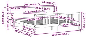 ΚΡΕΒΑΤΙ ΒΙΒΛΙΟΘΗΚΗ ΧΩΡΙΣ ΣΤΡΩΜΑ 200X200 ΕΚ ΜΑΣΙΦ ΞΥΛΟ ΠΕΥΚΟΥ 3322290