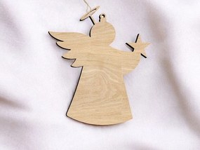 Σετ των 2 Intra απο ξύλο plywood 3mm-4mm πάχος – Άγγελος με αστέρι 40x45 cm INTRAVECTRY-MY553580