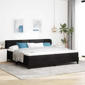 vidaXL Κρεβάτι με Στρώμα Μαύρο 200x200 cm Βελούδο
