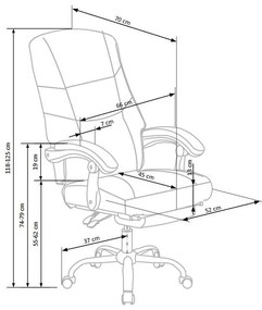 Καρέκλα γραφείου Houston 437, Μαύρο, 118x66x70cm, 22 kg, Με μπράτσα, Με ρόδες, Μηχανισμός καρέκλας: Κλίση | Epipla1.gr