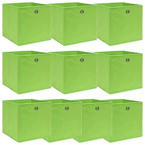 Κουτιά Αποθήκευσης 10 τεμ. Πράσινα 32 x 32 x 32 εκ. Υφασμάτινα