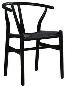 Καρέκλα Bone 03-1082 57x53x76cm Black Ξύλο,Σχοινί