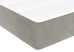 vidaXL Στρώμα με Pocket Springs Ανοιχτό Γκρι 100x210x20 εκ. Βελούδινο