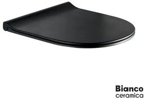 BIANCO CERAMICA 9200SC-401 Κάλυμμα λεκάνης αποσπώμενο απο βακελίτη slim soft close, black matt