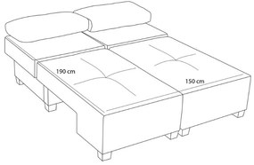 Καναπές - κρεβάτι πολυμορφικός Perenna Megapap τριθέσιος υφασμάτινος χρώμα κρεμ 233x93x83εκ.