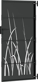 vidaXL Πύλη Κήπου Μαύρο 85 x 200 cm Ατσάλι με Επικάλυψη Πούδρας