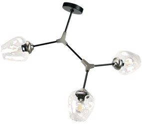 Φωτιστικό Οροφής 6129-3-ΝΜ 70x70cm 3xΕ27 Black-Nickel Inlight