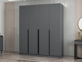 Τετραφυλλη Ντουλαπα Ανθρακι KALEO PLUS 52x315x190