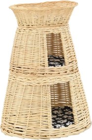 vidaXL Καλάθι Γάτας Σετ 3 τεμ. με Μαξιλάρια 47x34x60 εκ. Φυσική Ιτιά
