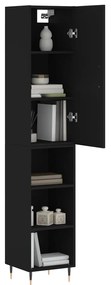 vidaXL Ντουλάπι Μαύρο 34,5 x 34 x 180 εκ. από Επεξεργασμένο Ξύλο