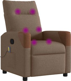 vidaXL Πολυθρόνα Μασάζ Ανακλινόμενη Καφέ Υφασμάτινη