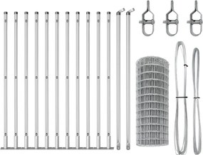 vidaXL Τεντώτο με στήριγμα Ασημί 0,4 x 25 μ Ατσάλι
