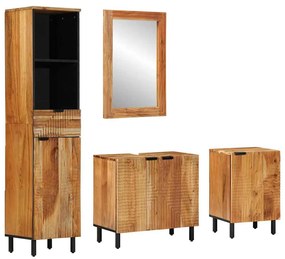 vidaXL Σετ Επίπλων Μπάνιου με συρτάρι 4 pcs Καφέ Μασίφ ξύλο ακακίας