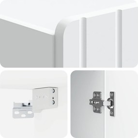 vidaXL Τοίχου Ντουλάπα Λευκό 59 x 31 x 64 εκ. Επεξεργασμένο Ξύλο