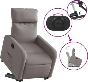 vidaXL Πολυθρόνα Ανακλινόμενη με Ανύψωση Χρώμα Taupe Υφασμάτινη