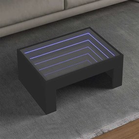 vidaXL Τραπεζάκι Σαλονιού Infinity LED Μαύρο 70x50x30 εκ.