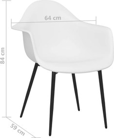 vidaXL Καρέκλες Τραπεζαρίας 4 τεμ. Λευκές από Πολυπροπυλένιο