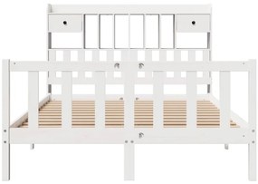 vidaXL Κρεβάτι Βιβλιοθήκη Χωρίς Στρώμα 150x200 εκ Μασίφ Ξύλο Πεύκου