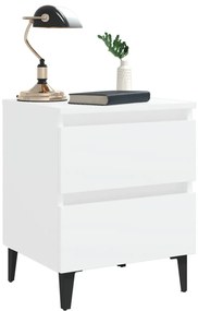vidaXL Κομοδίνο Λευκό 40 x 35 x 50 εκ. από Επεξ. Ξύλο
