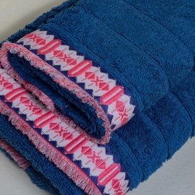 Πετσέτες Μπάνιου (Σετ 3τμχ) White Fabric Almeida Blue 600gsm