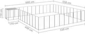 vidaXL Σπιτάκι Σκύλου Ασημί 31,46 μ² Ατσάλινο