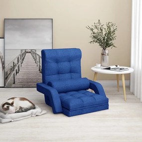 Πολυθρόνα - Κρεβάτι Δαπέδου Πτυσσόμενη Μπλε Υφασμάτινη - Μπλε