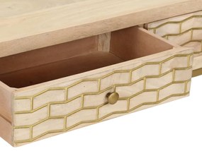 vidaXL Τραπέζι Κονσόλα Χρυσό 90 x 30 x 75 εκ. από Μασίφ Ξύλο Μάνγκο