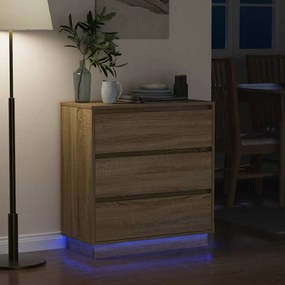 vidaXL Κομοδίνο Δρύς Sonoma 71 x 34,5 x 75 εκ. Επεξεργασμένο ξύλο