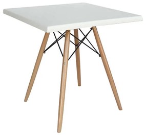 Τραπέζι RANDY Λευκό Ξύλο/Βερζαλίτ 60x60x71/70x70x4cm