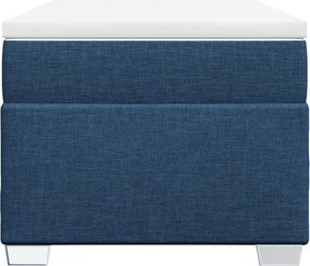 vidaXL Κρεβάτι Boxspring με Στρώμα Μπλε 90x190 εκ.Υφασμάτινο