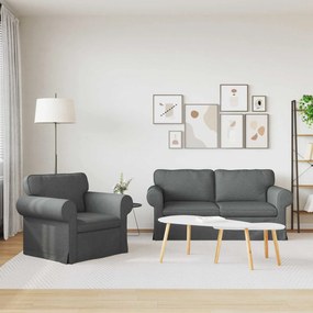 vidaXL Σετ Καναπέ 2 τμχ. Σκούρο Γκρι ύφασμα