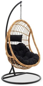 Lacie swing hanging pe natural-metal pillow black 104x125.5x200 εκ.