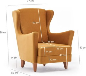 Wing Chair Lola Berjer - Gold Gold