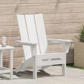 vidaXL Folding Adirondack Chair Λευκό 74.5x80.5x90 εκ. HDPE