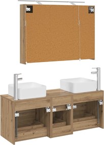 vidaXL Σετ Επίπλων Μπάνιου 4 τμχ. Artisan Δρυς