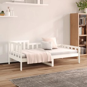 vidaXL Καναπές Κρεβάτι Χωρίς Στρώμα Λευκό 90x200 εκ. Μασίφ Ξύλο Πεύκου